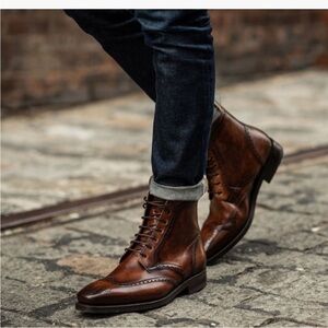 Thursday Boot Company || Classic Wing Toe Boots Dark Brown 10